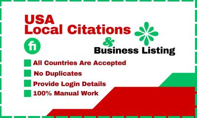 I will create top USA local citations SEO business listing directories