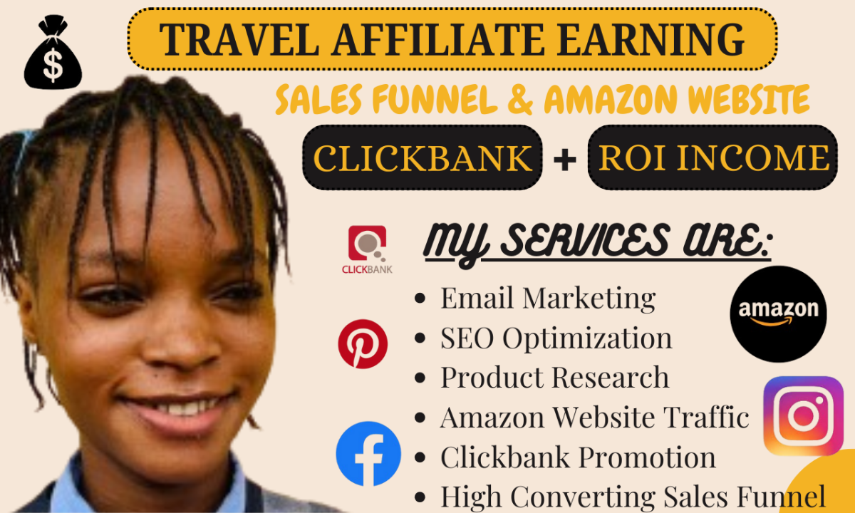 I Will Promote Your Travel Affiliate Marketing Sales Funnel with ClickBank and Amazon