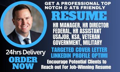 I Will Write a Professional Federal Resume for HR Manager and HR Director Positions on USAJobs