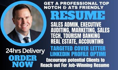 I Will Write a Professional Resume for Sales, Marketing Manager, Travel Agent, Finance, Realtor, and SDR