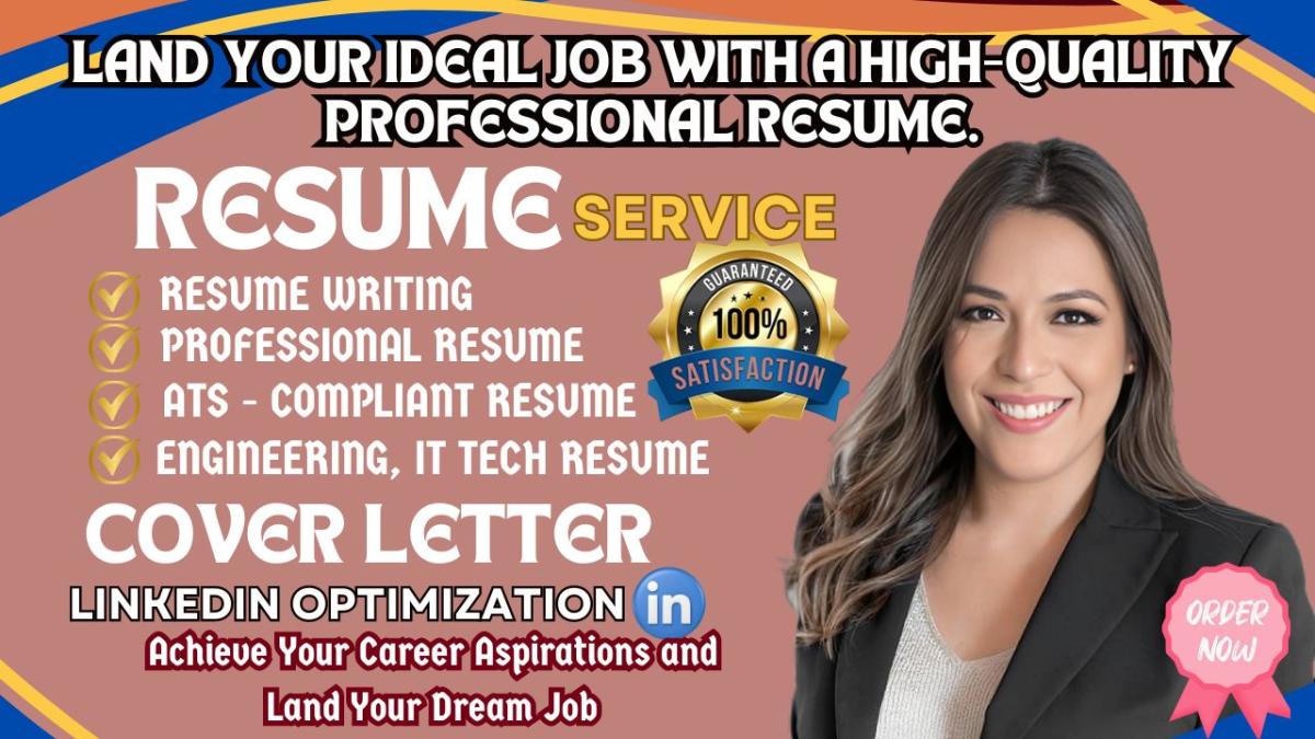 I Will Provide ATS Resume Writing, Cover Letter Writing, and LinkedIn Optimization