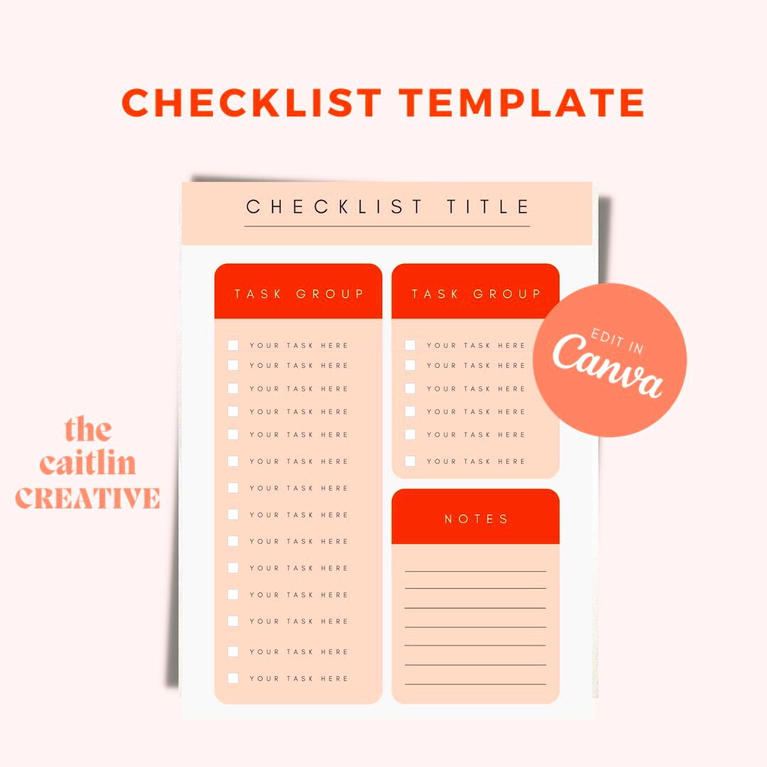 Checklist Template Canva Template Printable to Do List Simple 