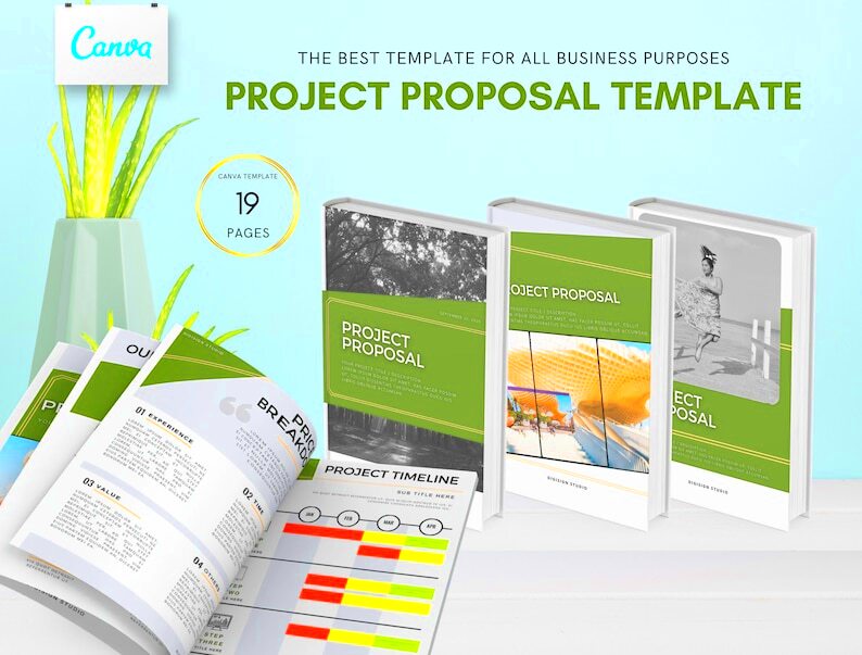 Canva Project Proposal Template Editable Business Proposal Client Intro 