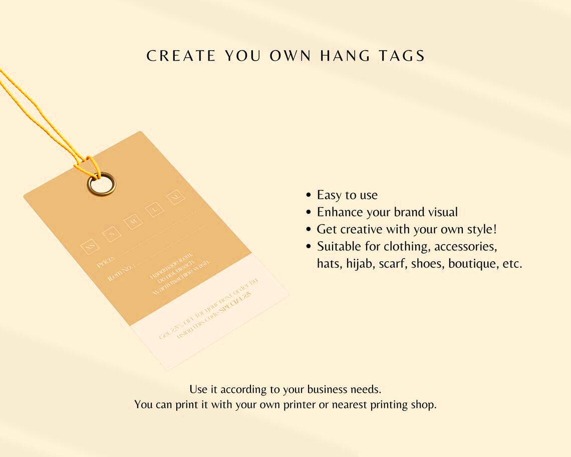 CANVA Hang Tags Template Editable Online Shop Price Tag DIY Etsy Canada