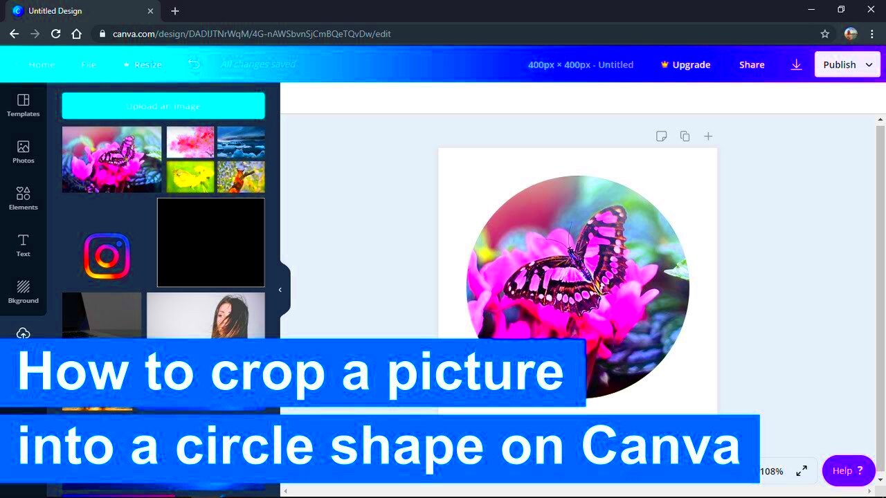 How to crop a picture into a circle shape on Canva trick YouTube