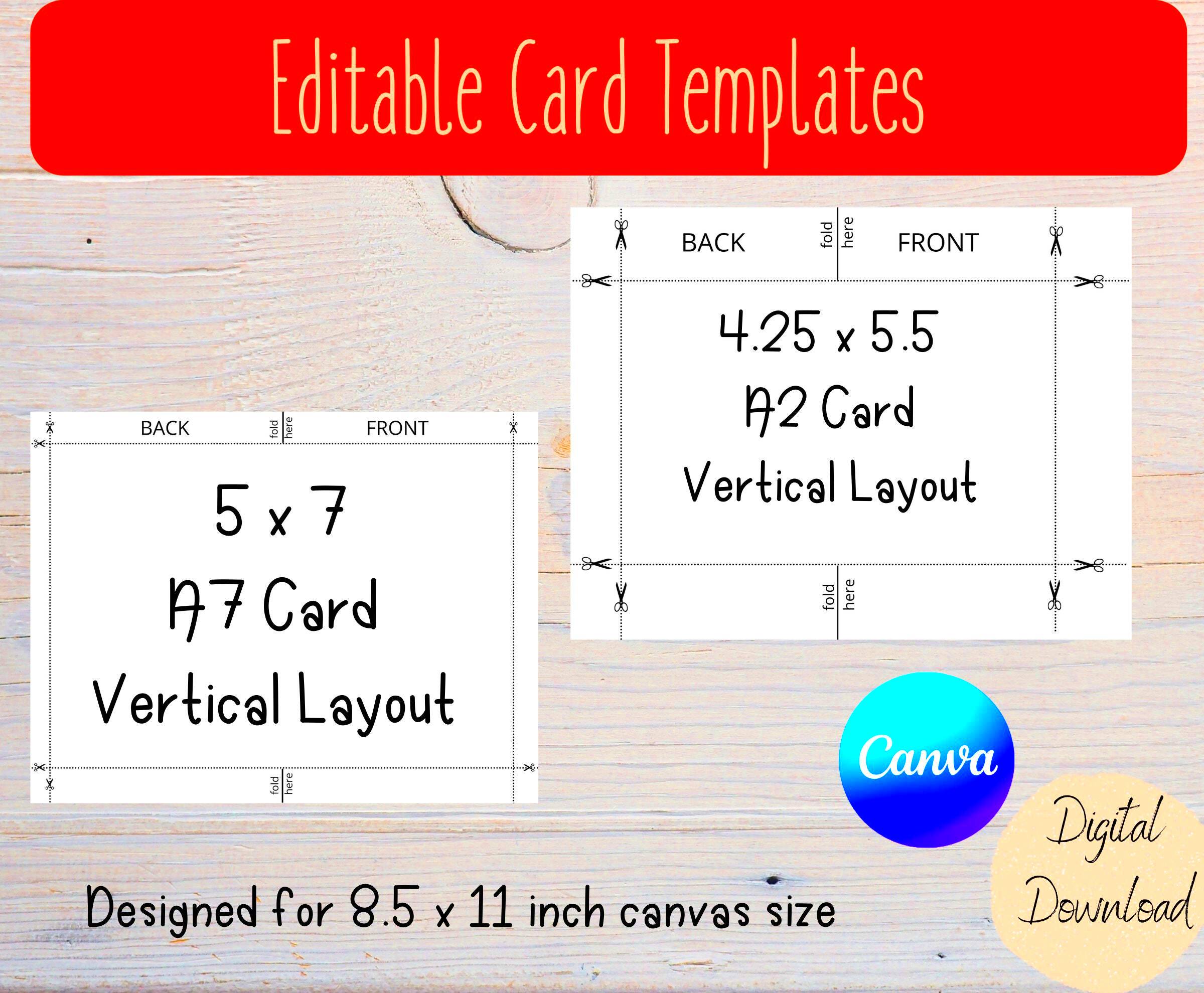 Editable Card Canva Template Greeting Card Template Customizable Card 