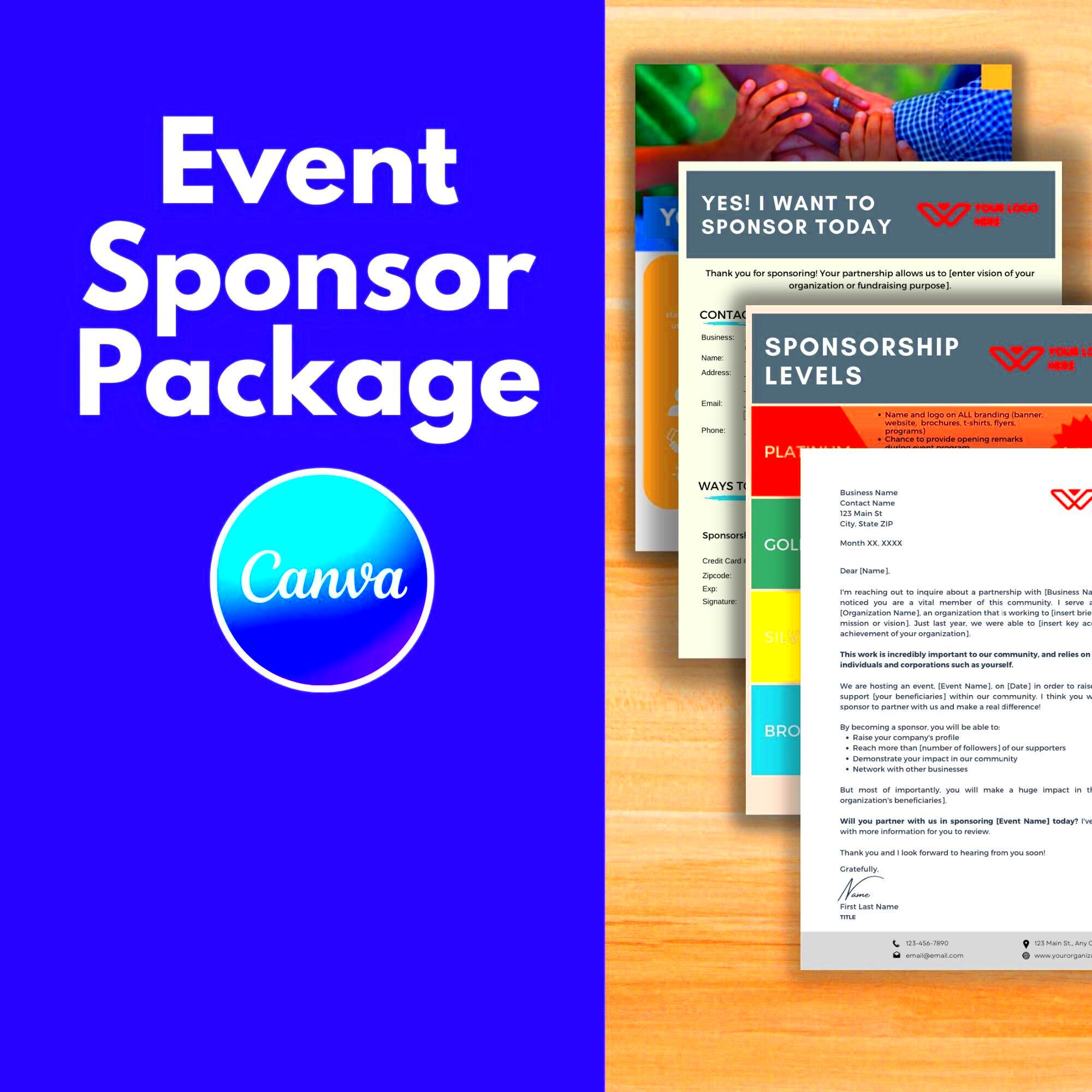 EVENT SPONSORSHIP PACKAGE Canva Template Fundraising Event Etsy Australia