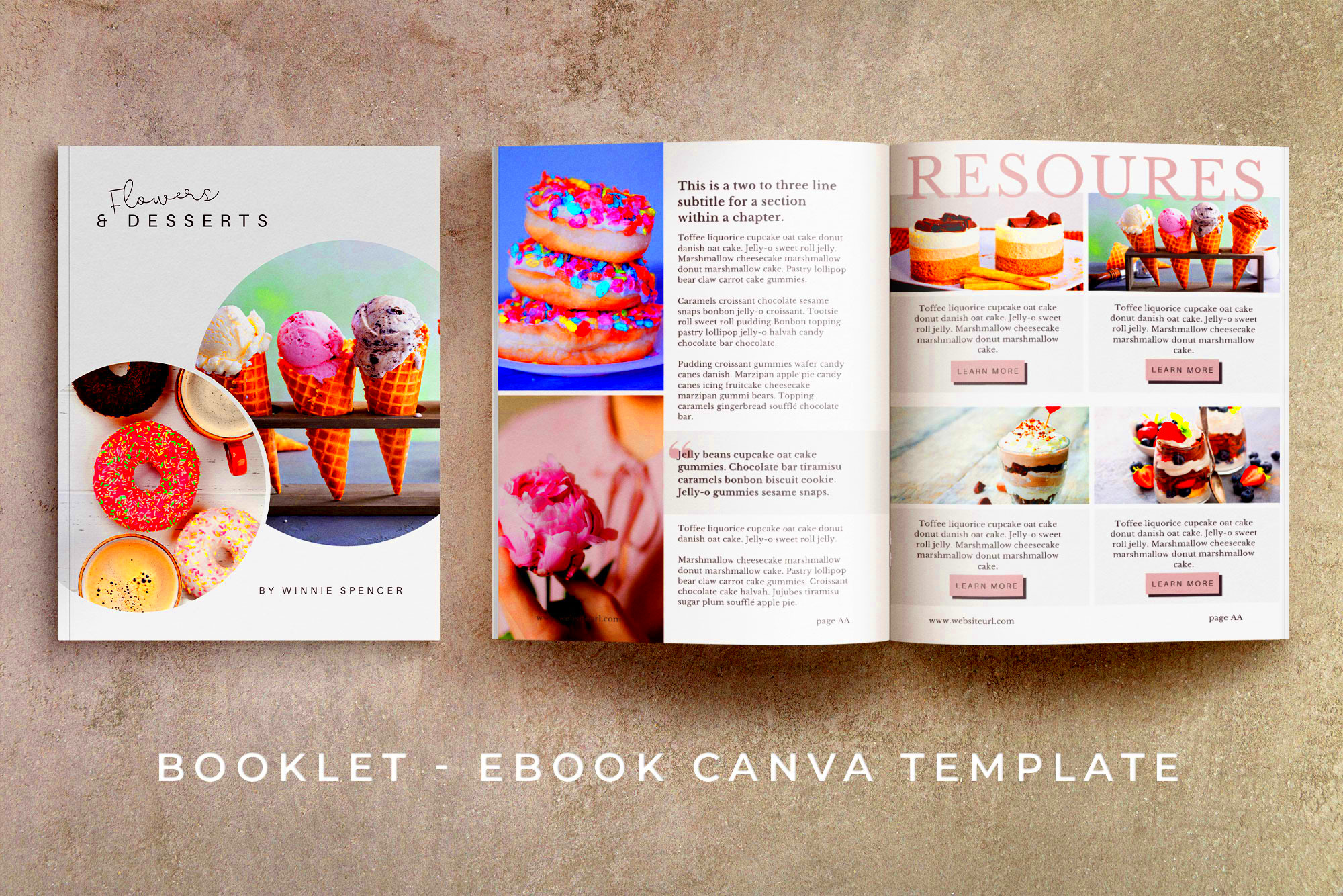 BookleteBook Canva Template Poppy Magazine Templates Creative Market