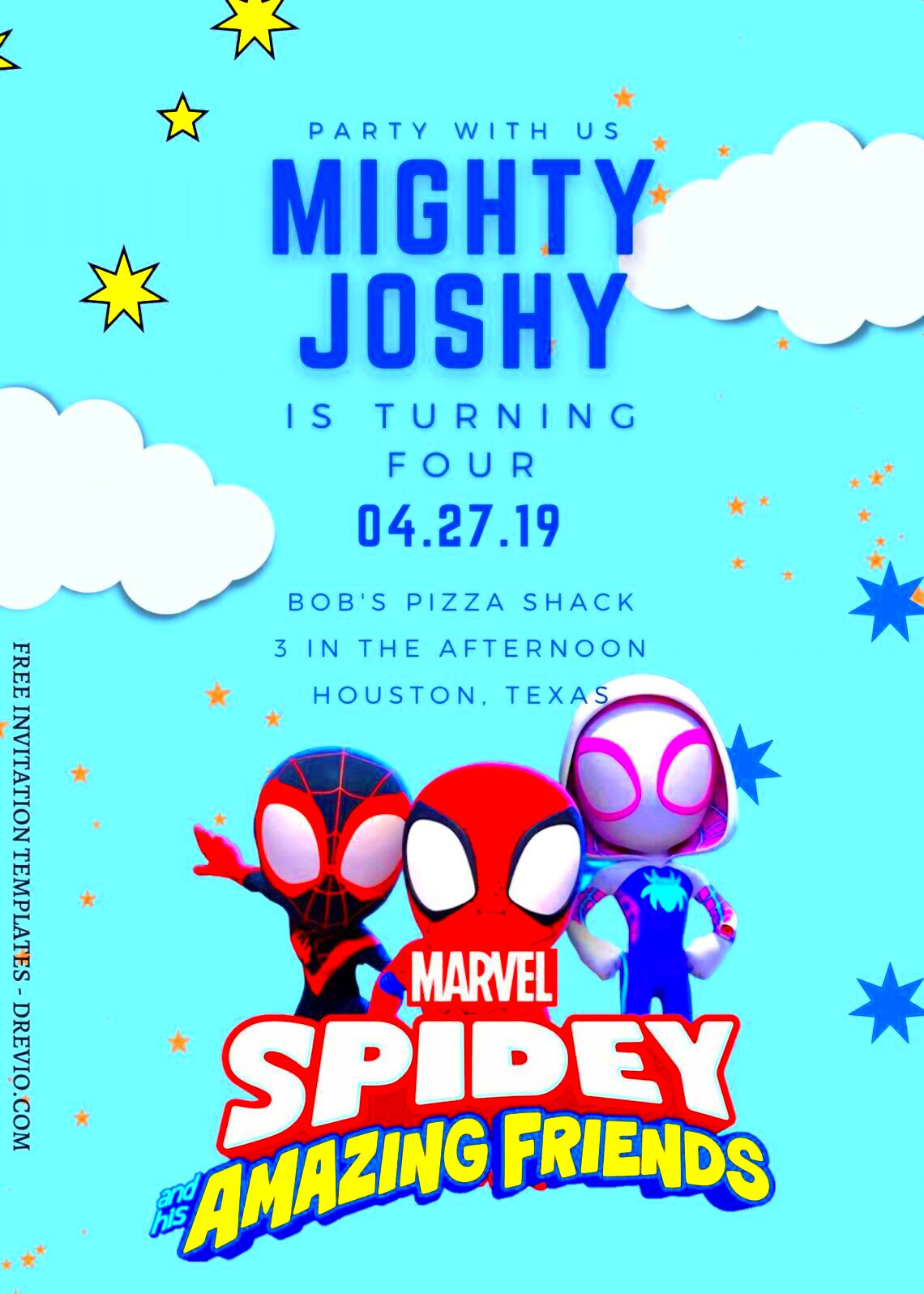 9 Spidey His Amazing Friends Canva Birthday Invitation Templates For 