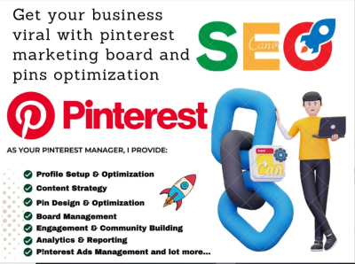 I Will Get Your Business Viral with Pinterest Marketing Board and Pins Optimization