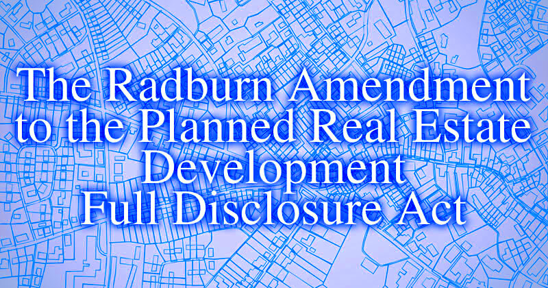 The Radburn Regulations