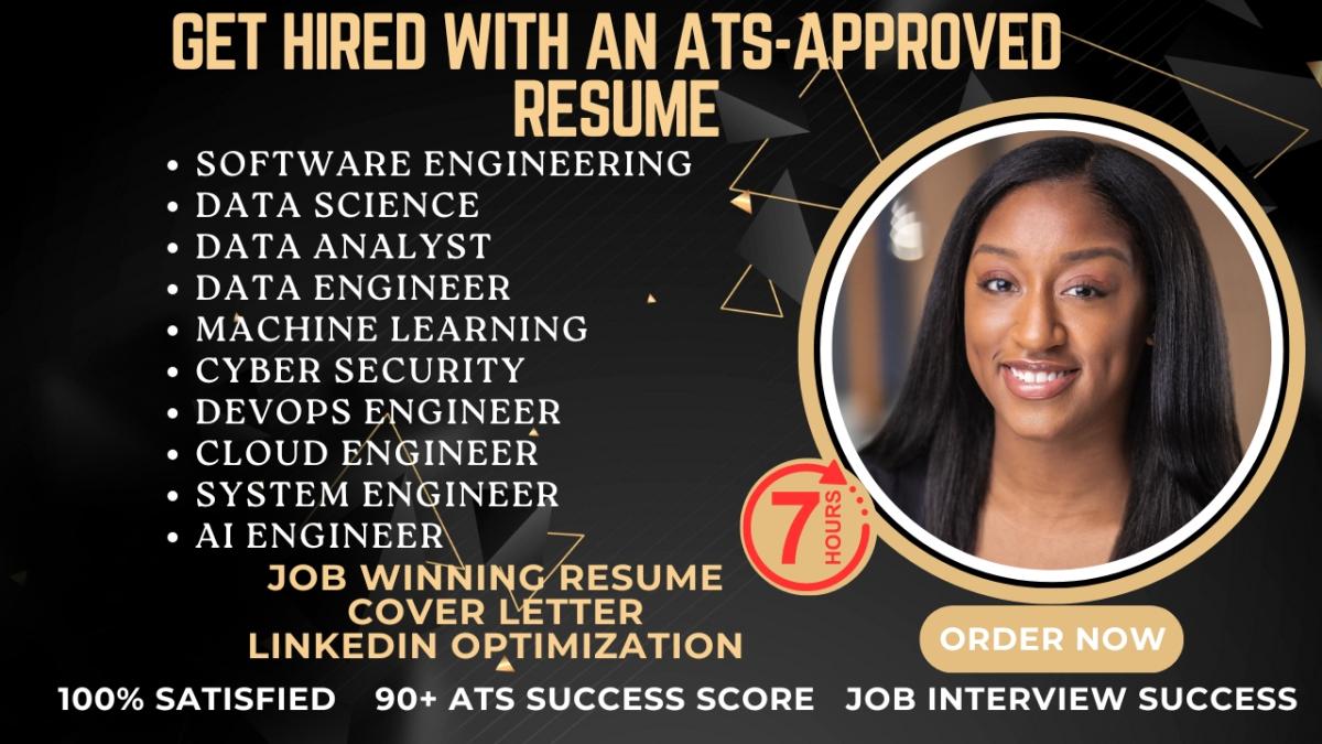 I will write software engineer resume data science data analyst cyber security resume