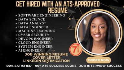 I will write software engineer resume data science data analyst cyber security resume