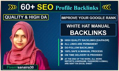 I will build high quality dofollow SEO profile backlinks