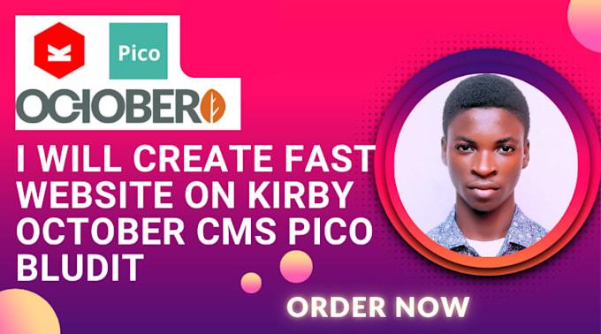 I will create fast website on kirby october cms pico bludit