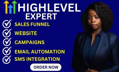 I will setup gohighlevel sales funnel website, email automation, sms