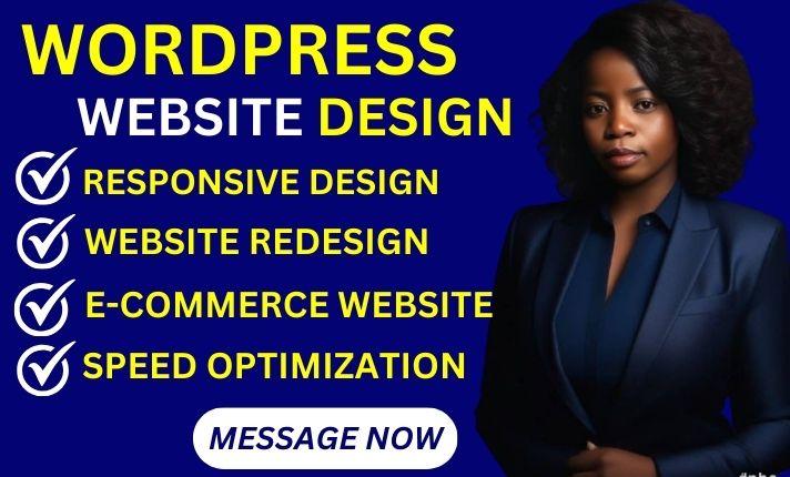 I will build responsive wordpress website design and website development