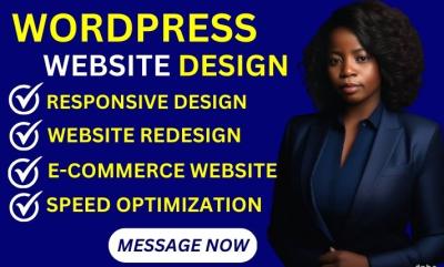 I will build responsive wordpress website design and website development