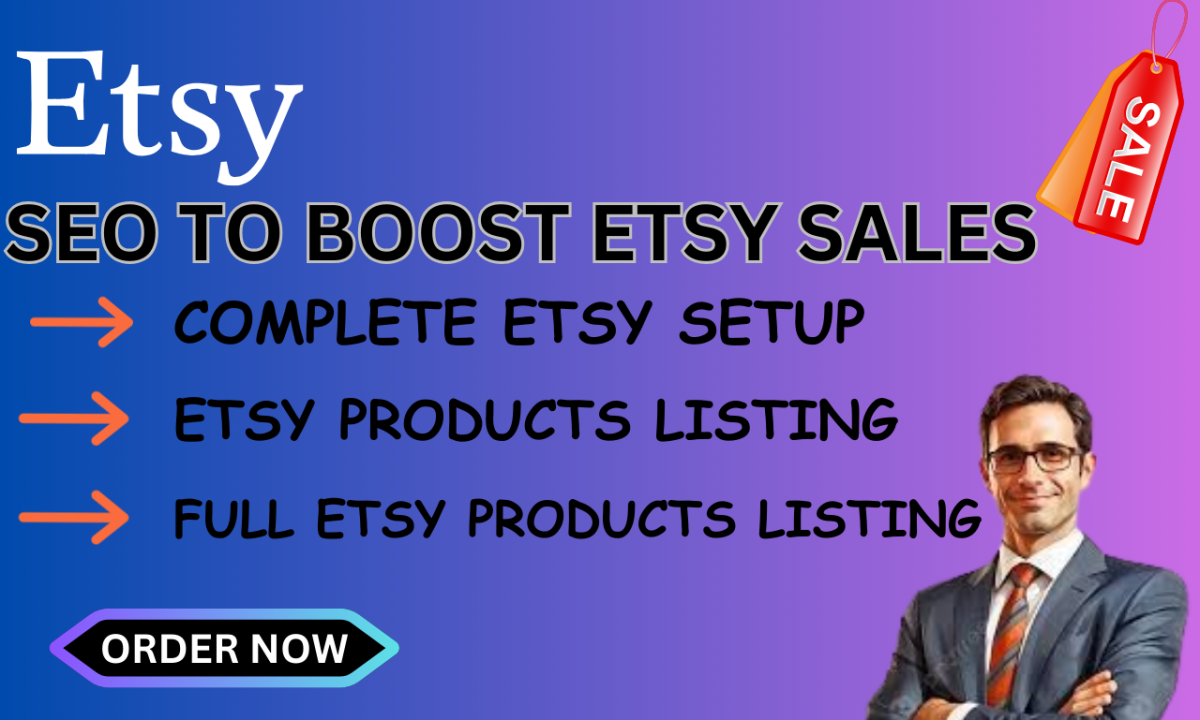 Expert Setup of Your Etsy Shop with Digital Products, Design & SEO Optimization