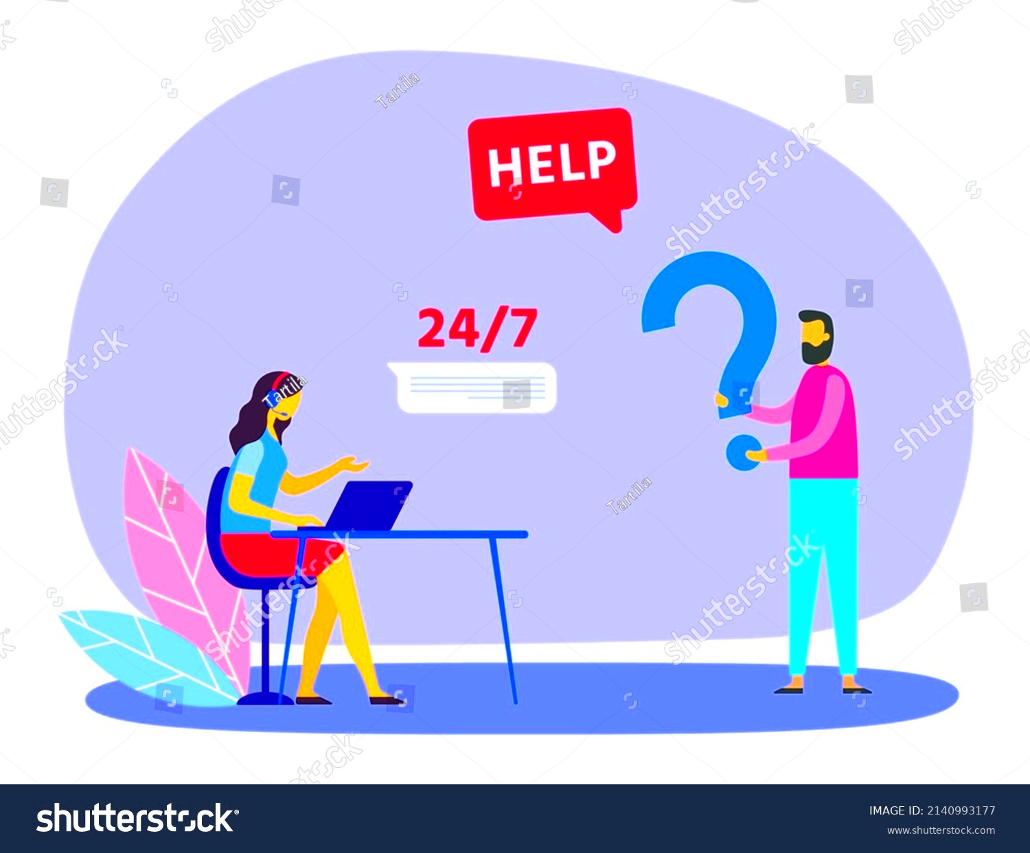 Customer Support Operator Help Answer Request Stock Vector Royalty 