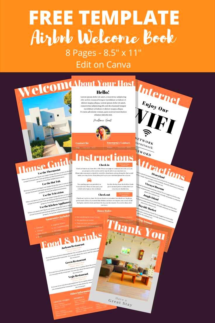 FREE Airbnb Welcome Book Template Edit Directly on Canva