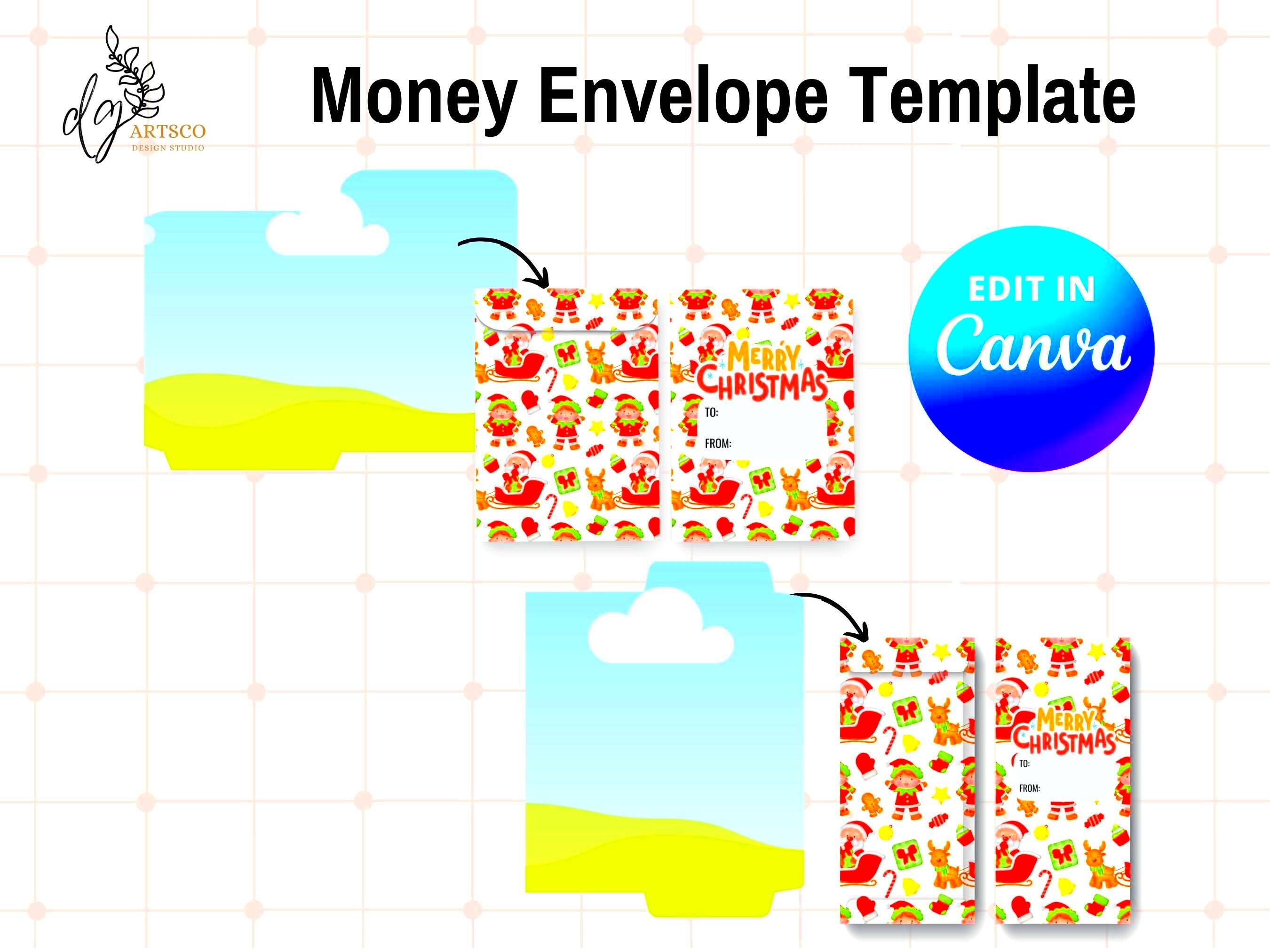 Canva Editable Money Envelope Template Cash Envelope Template for 