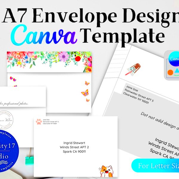 Envelope Liner Canva Template Etsy