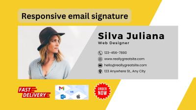 I will custom responsive HTML email signature, professional design h hossinwebd78 F. Hossin