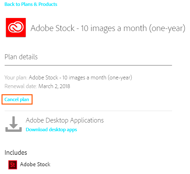 Cancel your Adobe Stock membership