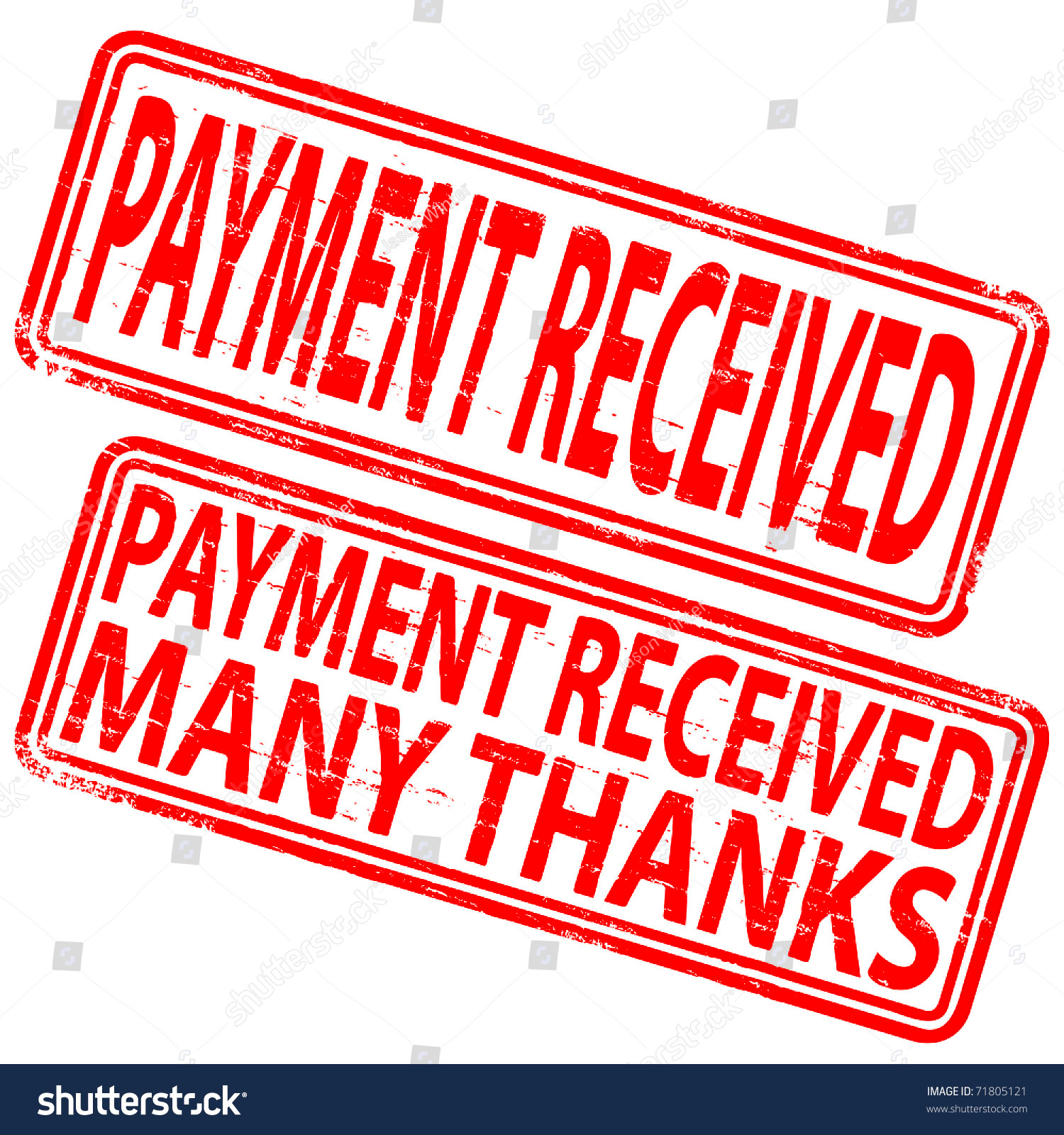 Rubber Stamp Illustration Showing Payment Received Text 71805121 