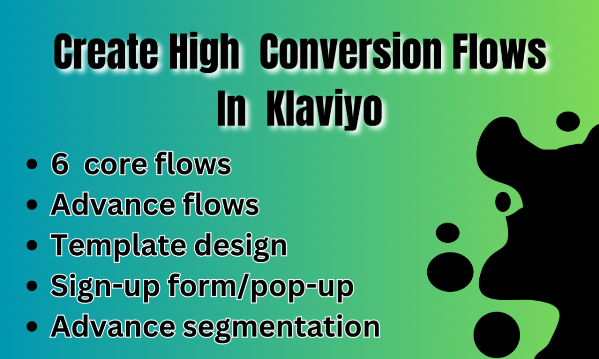 I will setup high conversion email klaviyo flows