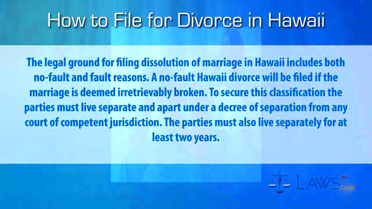 How to file for divorce in Hawaii YouTube