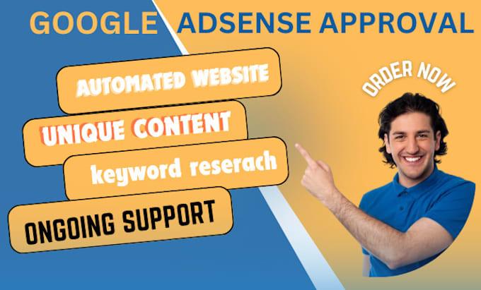 I will get you google adsense approval, build profit adsense website, fix adsense issue