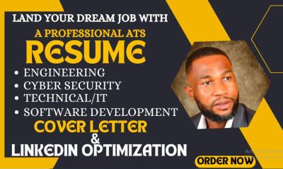 I will write data scientist, cyber security, cloud engineer, welding engineer resume