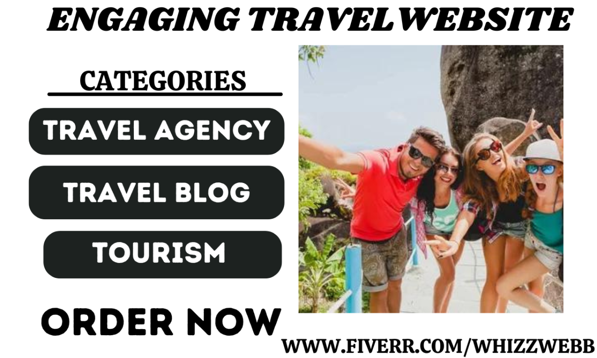 I will design travel agency website tour agency tourism booking travel blog website