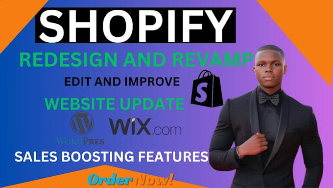 I will redesign shopify revamp edit update maitain website on wix and wordpress