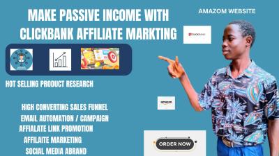 I will do clickbank affiliate marketing, sales funnel, amazon marketing, website, link