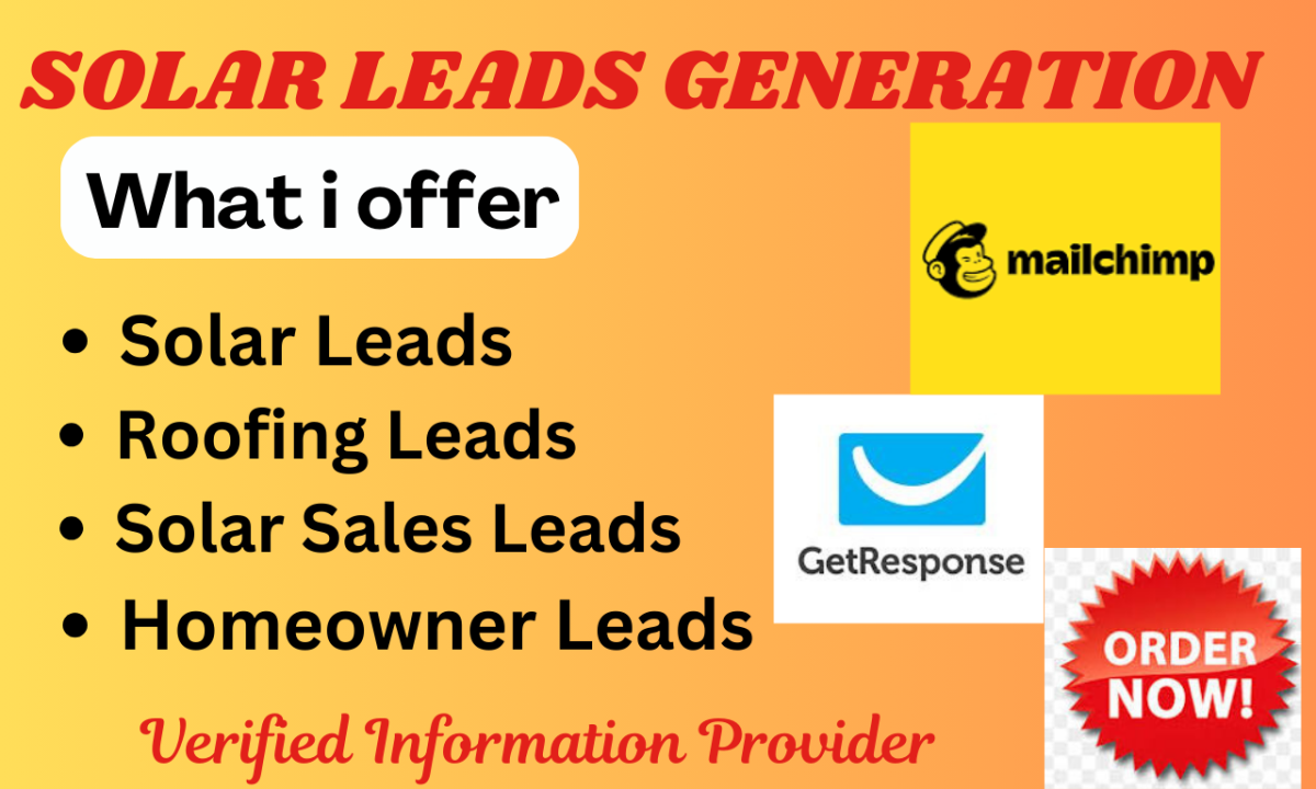 I will generate leads for solar homeowners and roofing services for your business