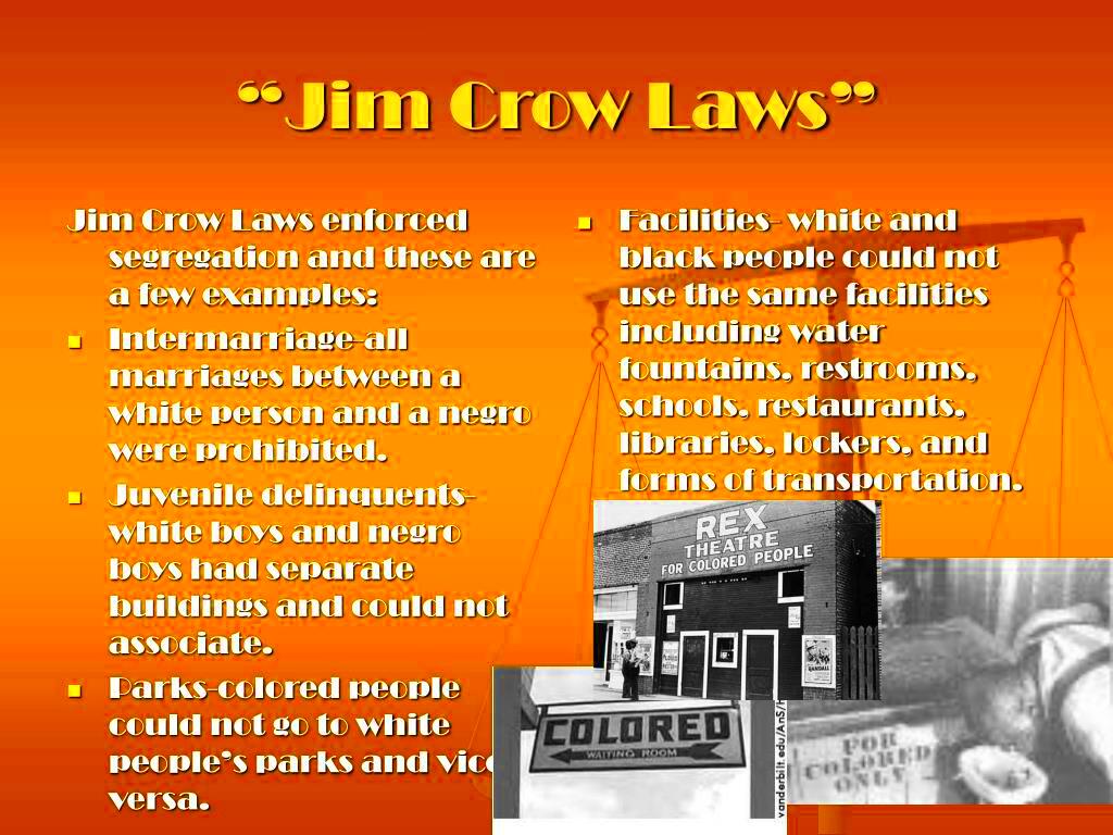 PPT Jim Crow Laws PowerPoint Presentation free download ID3368404