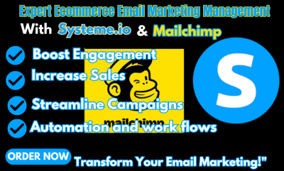 I Will Expertly Manage Your eCommerce Email Marketing Campaigns with Systeme.io and Mailchimp