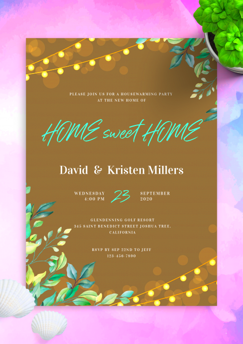 Housewarming Invitations Download PDF or Order printed