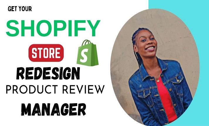 I WILL REDESIGN SHOPIFY DROPSHIPPING STORE EDIT AUDIT PRODUCT REVIEW MARKETING MANAGER