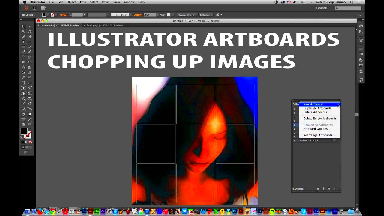 How To Divide Break Slice Images In Illustrator YouTube