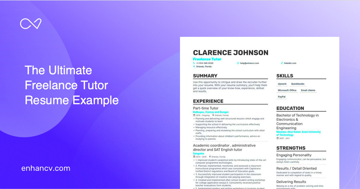 5 Freelance Tutor Resume Examples Guide for 2023