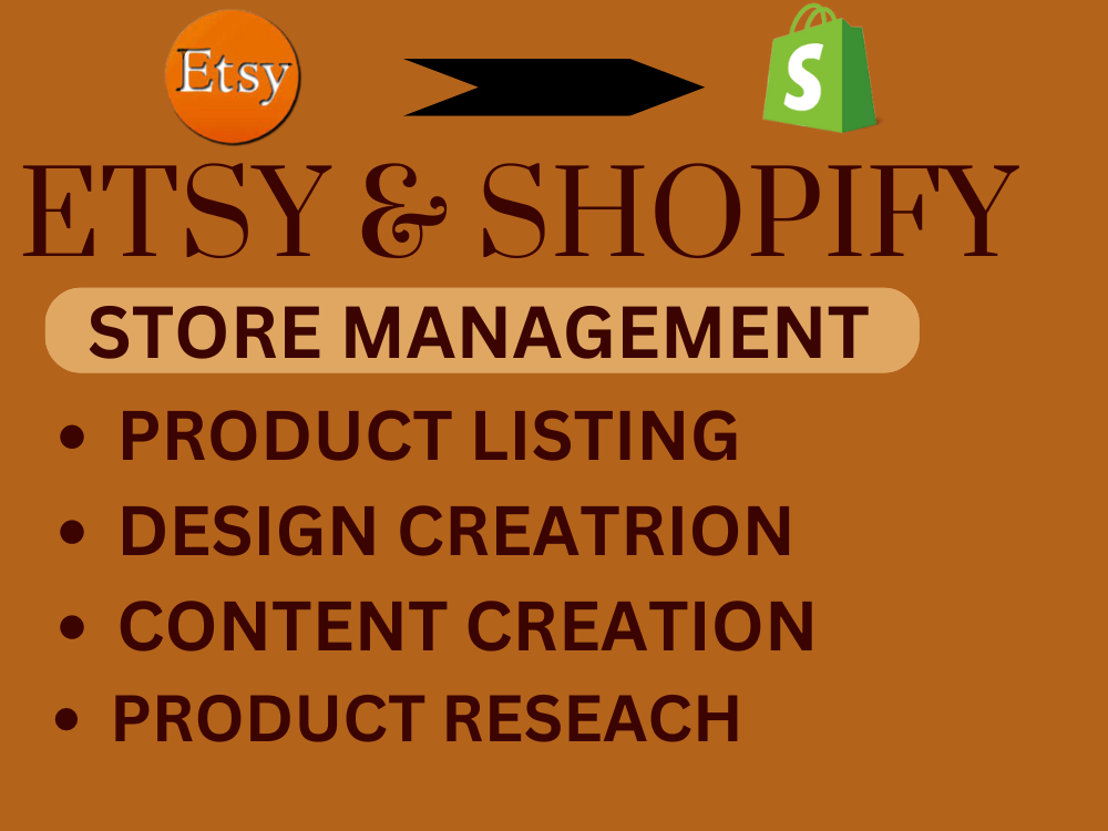 I Will Do Etsy Dropshipping to Shopify Dropshipping, Etsy Shopify SEO, Etsy Shop Up