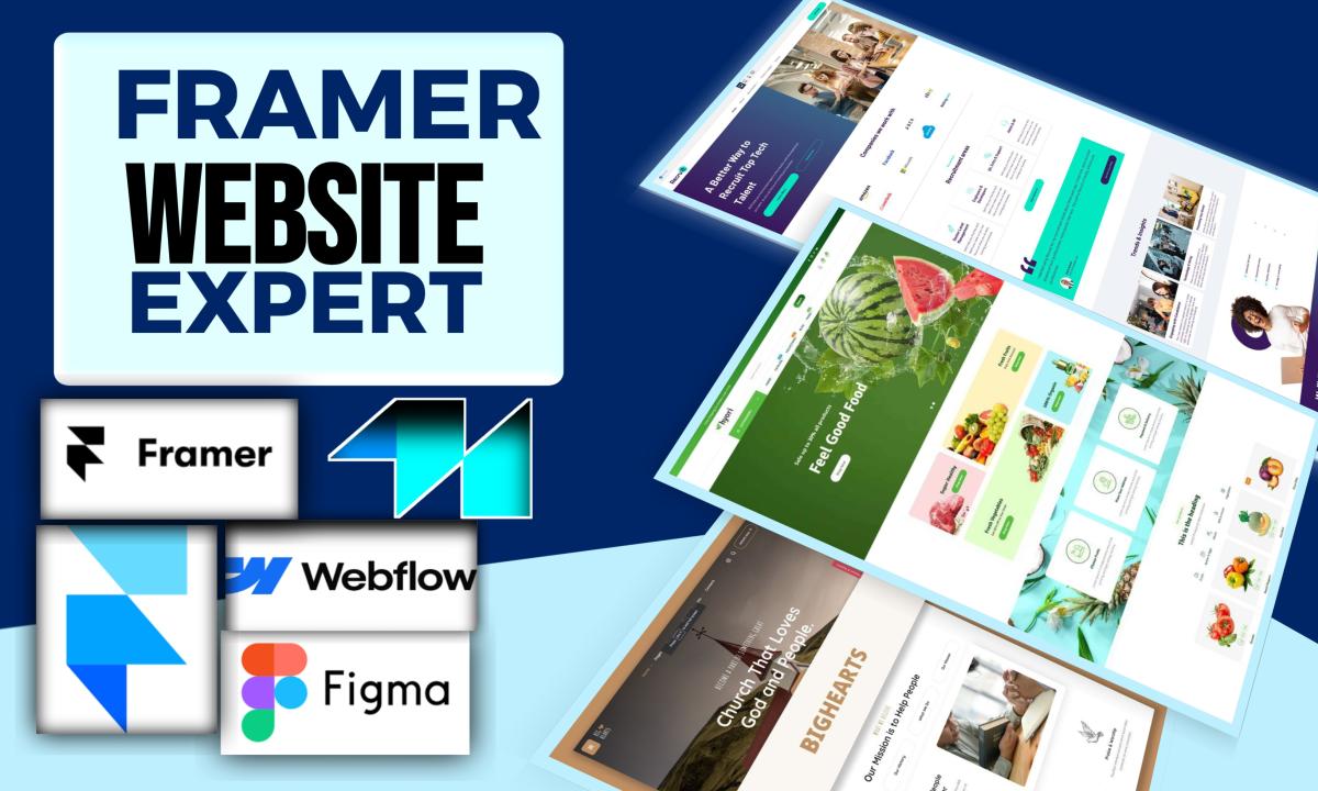 I Will Design a Responsive Framer Website and Landing Page with Figma to Framer, Webflow, and SEO Integration