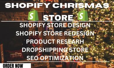 I will design Christmas Shopify Dropshipping Store Gift Card Ecommerce Store