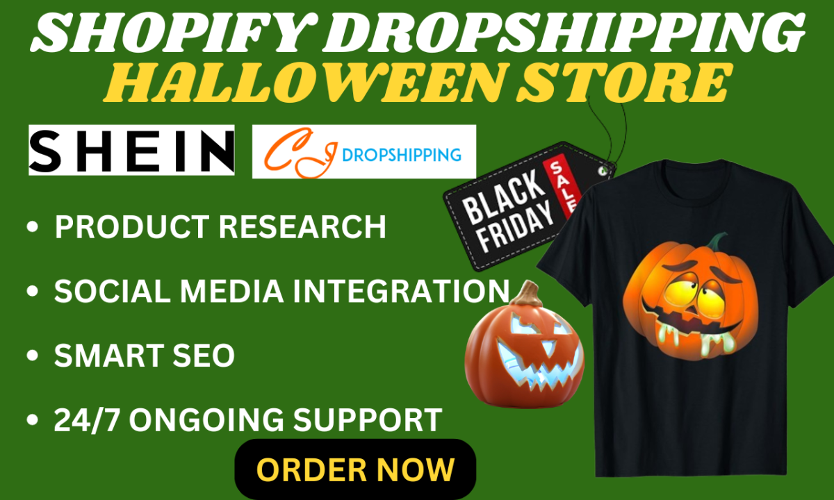 I Will Design a Profitable Shopify Dropshipping Halloween Store & Black Friday Store