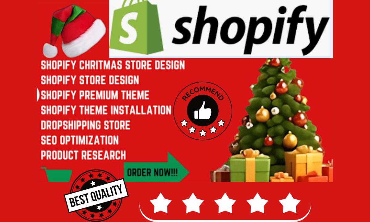 I Will Build a Profitable Christmas Shopify Store & Website Design