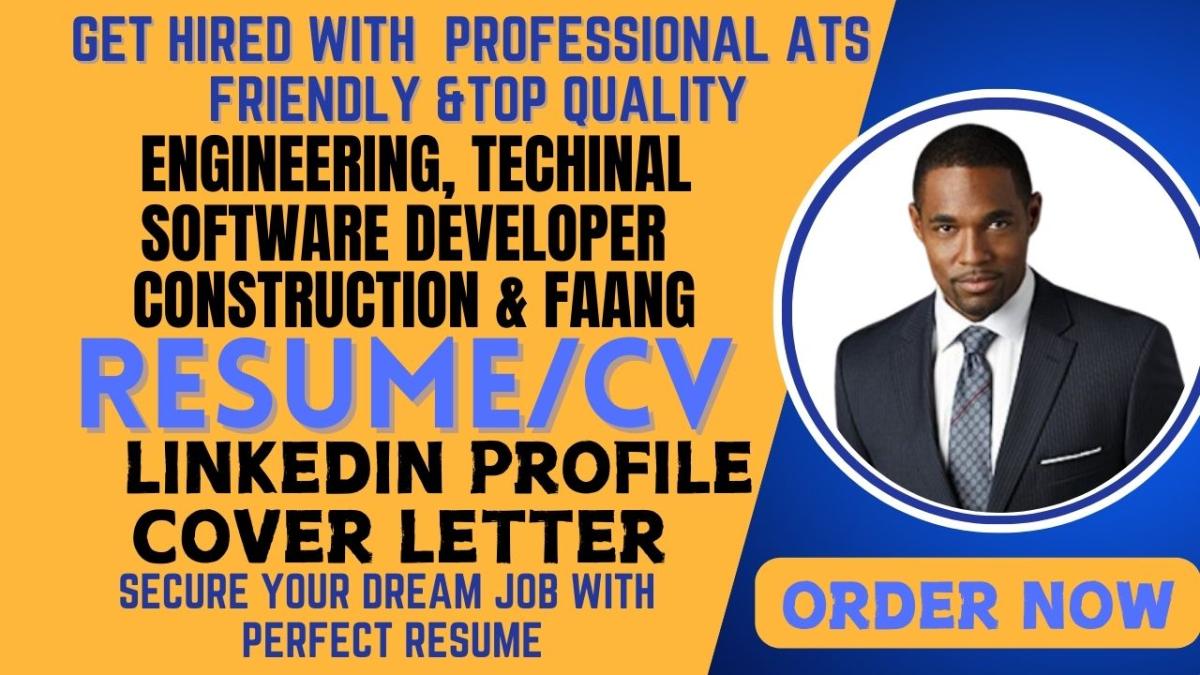 I Will Provide Professional CV and Resume Writing for Tech, Engineering, and IT Careers